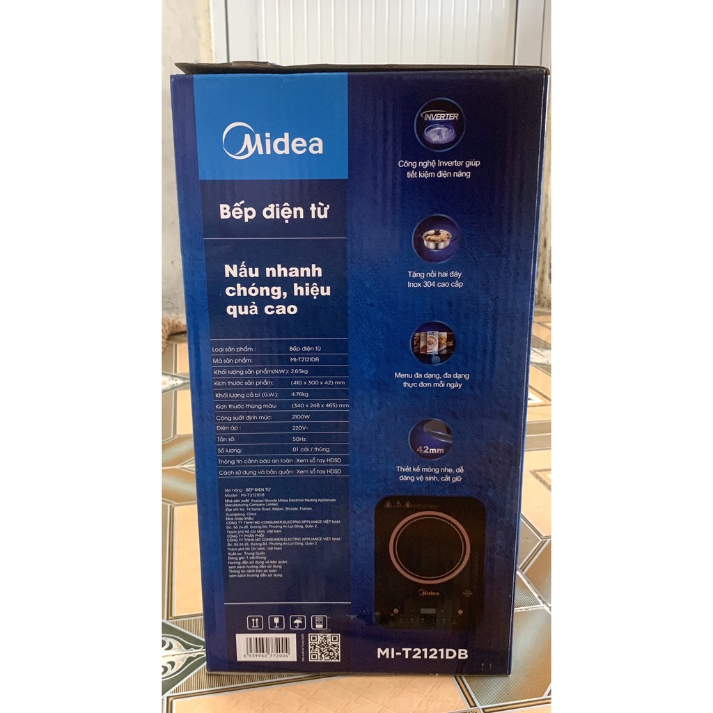 Bếp từ Midea MI-T2121DB - Bảo hành chính hãng 12 tháng