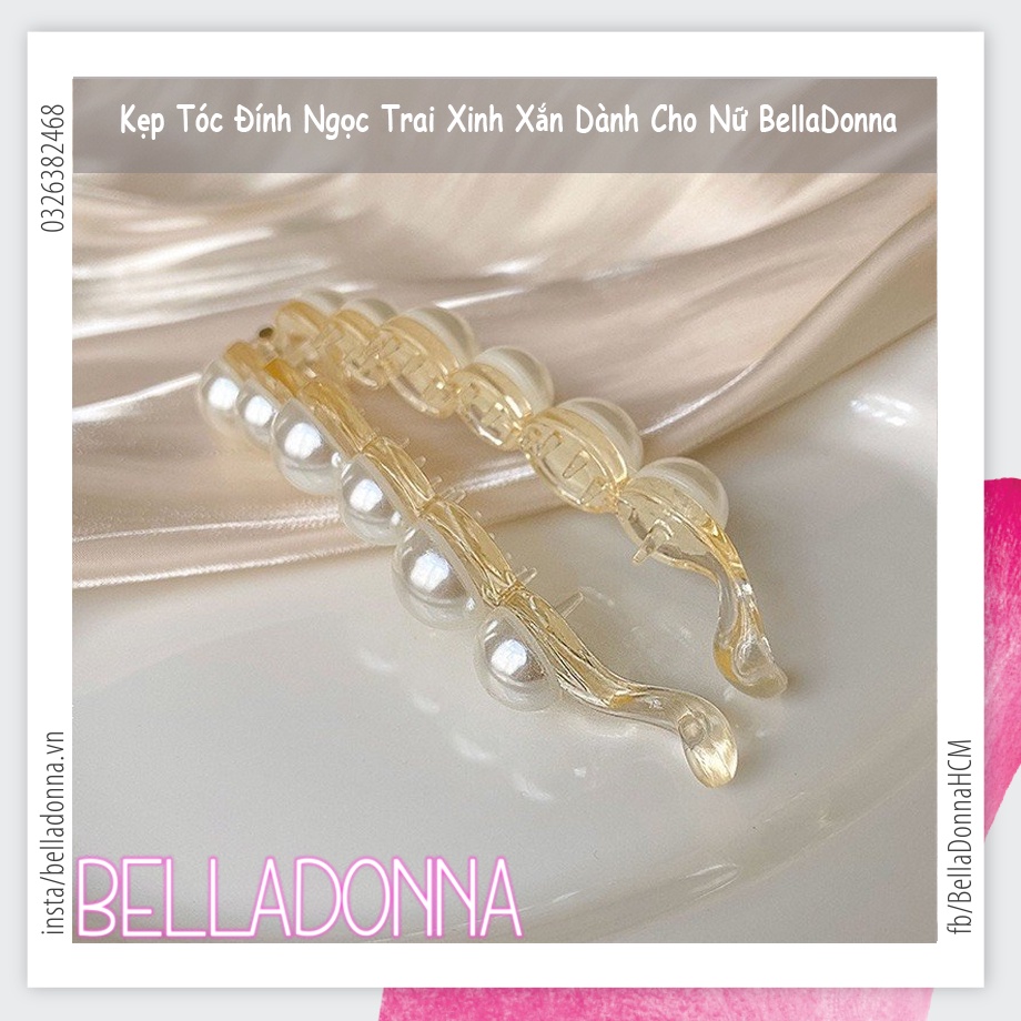 (HCM_Giao Nhanh) Kẹp Tóc Đính Ngọc Trai Xinh Xắn Dành Cho Nữ BellaDonna 23