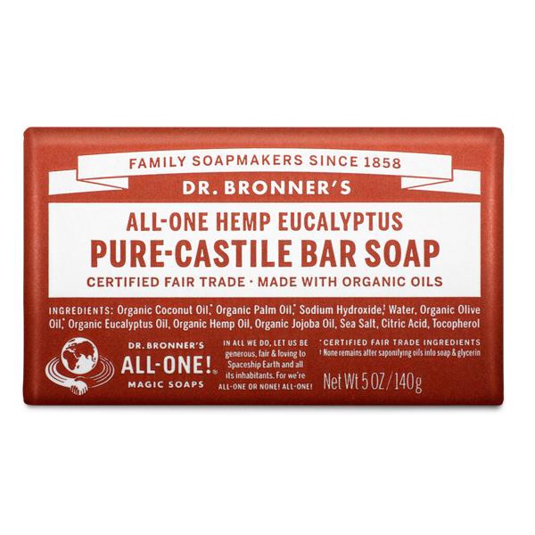 Xà phòng thanh hữu cơ DR-BRONNER'S [HÀNG-MỸ] All-one-Hemp-Pure-Castile-Bar-Soap