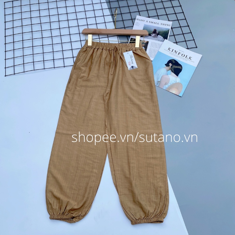 quần đũi dài nữ bom cạp chun co giãn dáng baggy mặc mát Q222 SUTANO