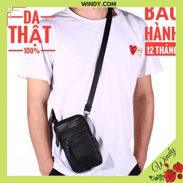 TÚI ĐEO CHÉO NAM DA THẬT, TÚI CÀI THẮT LƯNG