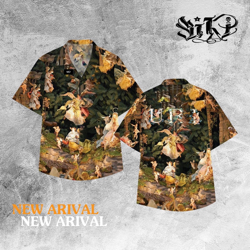 Áo sơ mi nam ngắn tay Họa tiết Form rộng, GOD FAMILY -  CHÍNH HÃNG