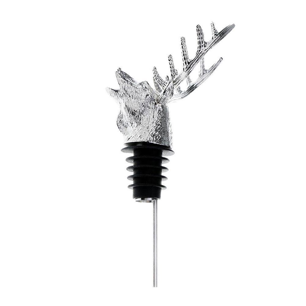 Vòi rót rượu vang kiêm nút chặn bằng thép không gỉ thiết kế hình đầu hươu sáng tạo