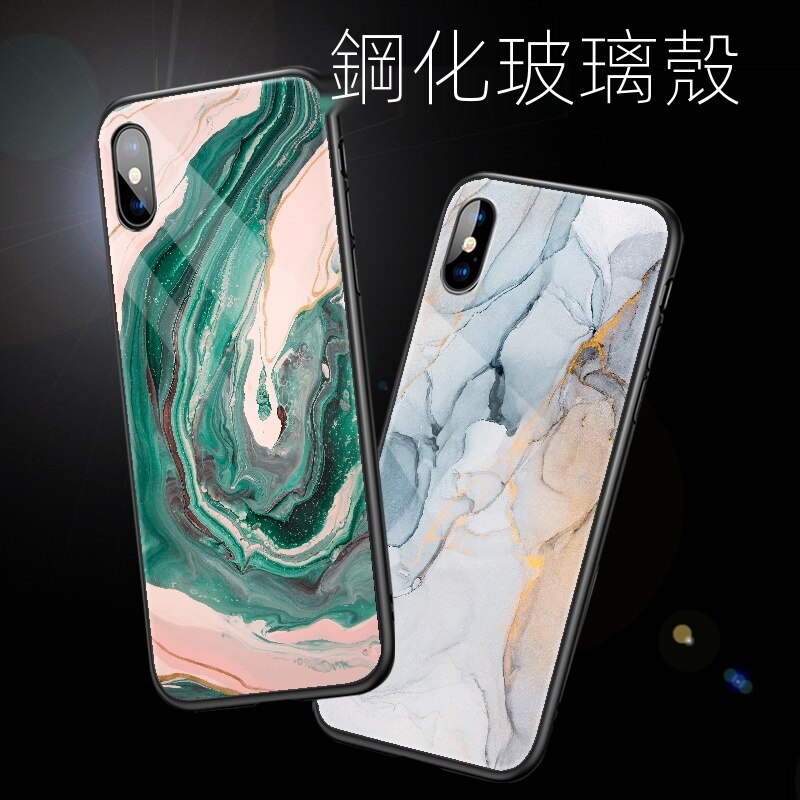 Ốp Điện Thoại Mặt Kính Viền Mềm Thời Trang Cho Samsung S6 S7 Flat Edge S8 S9 S10 Plus