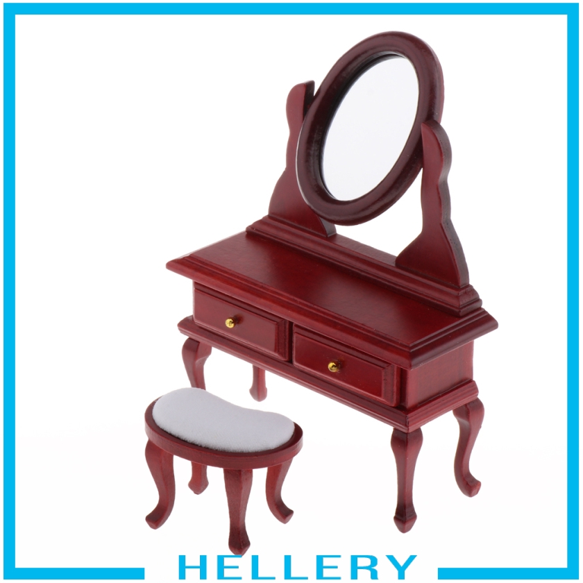 Gương Trang Điểm Bằng Gỗ Kiểu Vintage 1 / 12 Trang Trí Nhà Búp Bê