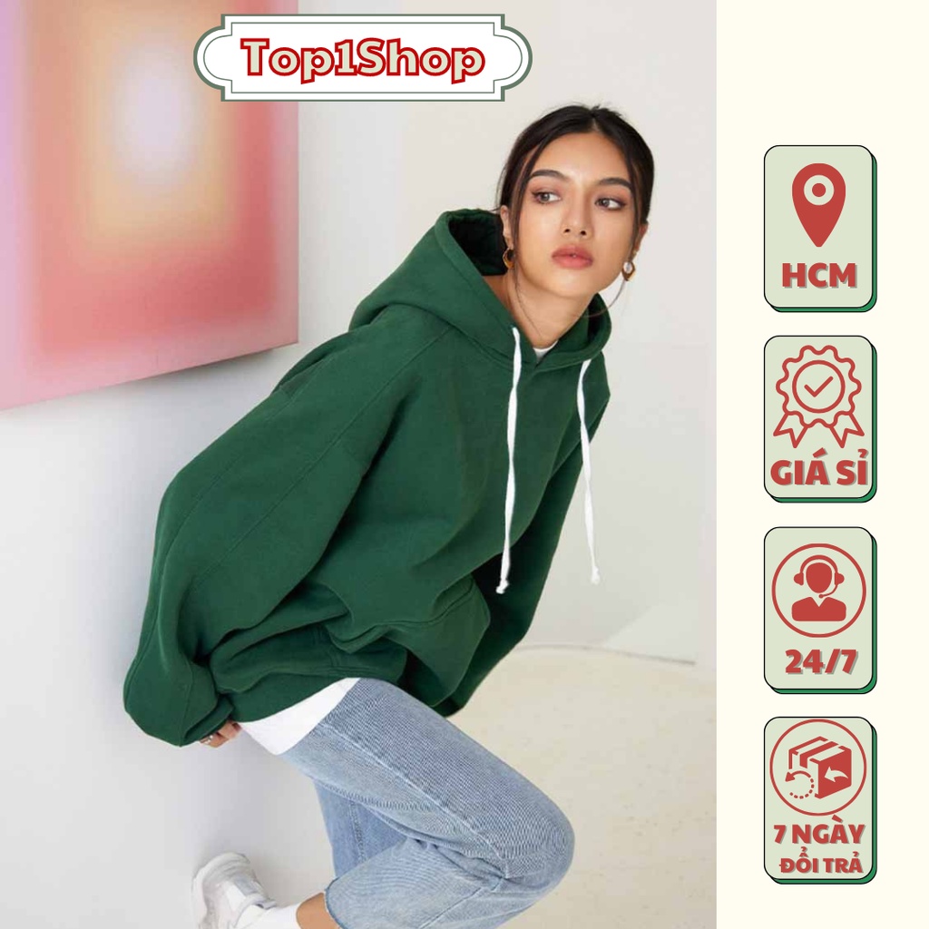 💥Hàng sẵn💥 Áo khoác hoodie trơn nỉ bông cao cấp phù hợp nam nữ form rộng đủ màu