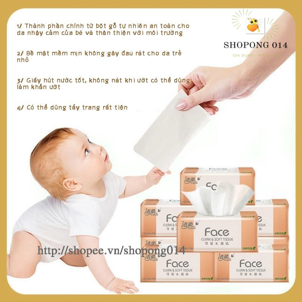 Combo 10 gói giấy ăn face hồng và 10 cuộn giấy face đen