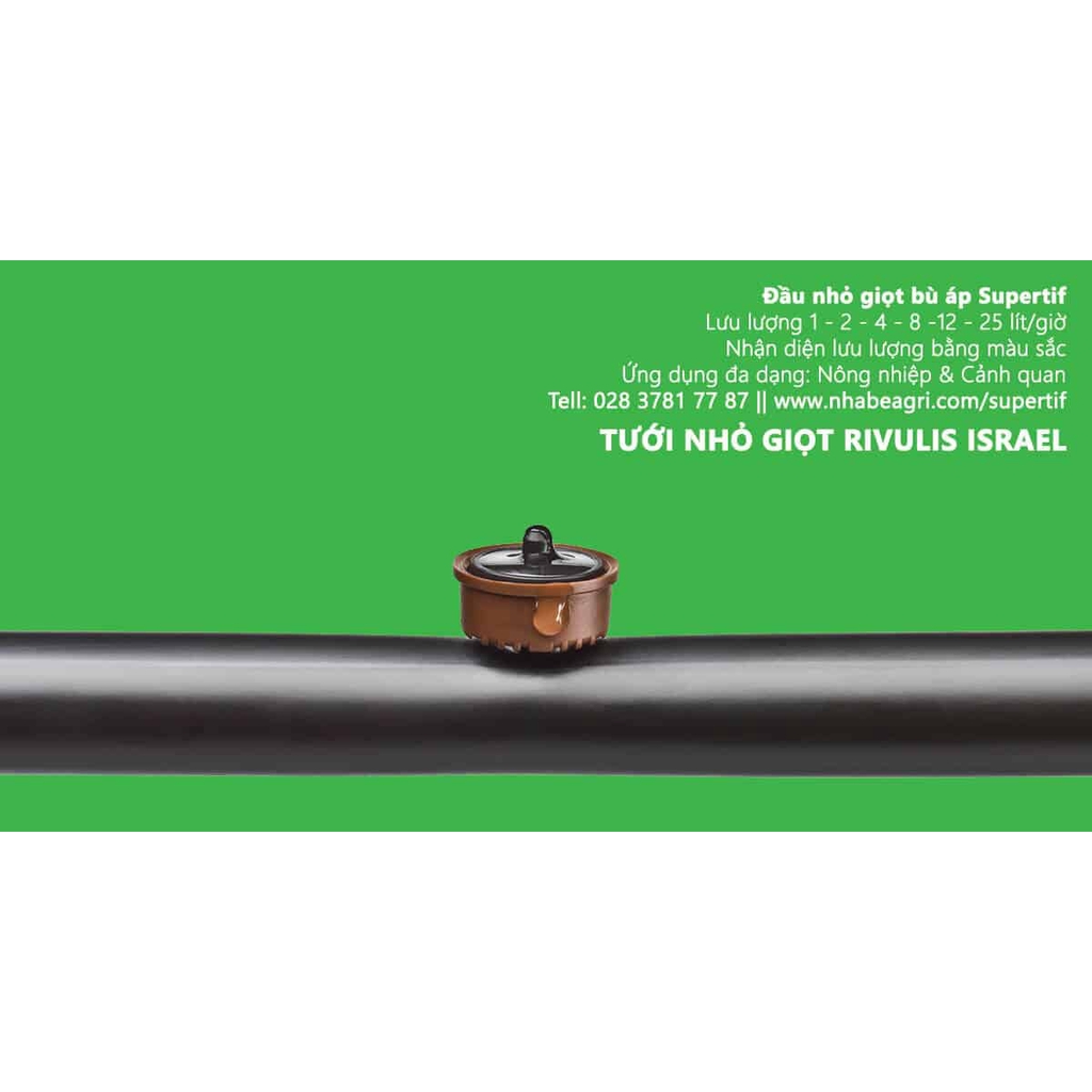 Đầu tưới nhỏ giọt bù áp Rivulis Supertif 2 lít- combo 5 cái  - nhà bè agri