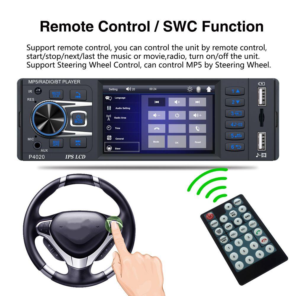 PISTA Đầu MP5 FM / USB / AUX Kết Nối Điện Thoại / Camera Chiếu Hậu Xe Hơi