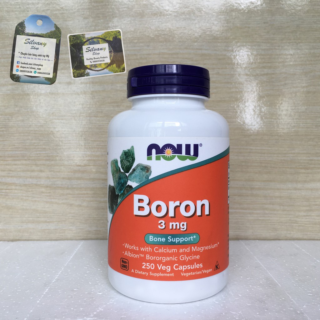 Boron 3mg Now Foods - Giúp Chuyển Hóa Calci , Magne, Photpho, Giúp Xương Chắc Khỏe