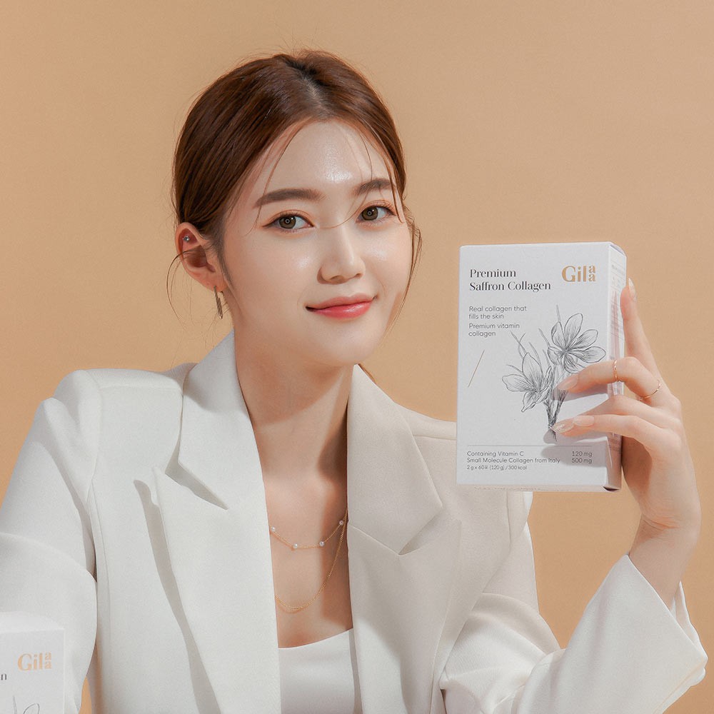 Bột uống trắng da Collagen Cao Cấp kết hợp Saffron Gilaa Premium Saffron Collagen  - HONGS BEAUTY