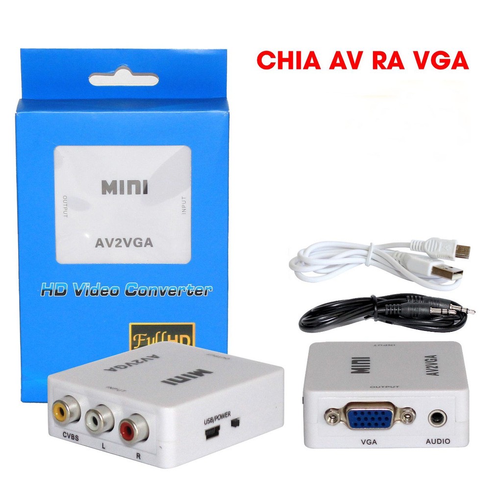 Convertor - RCA to VGA - Bộ Chuyển AV sang VGA