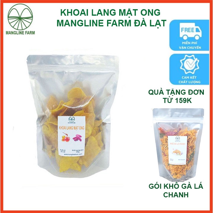 Khoai lang mật ong sấy giòn Mangline Farm Đặc sản Đà Lạt 250g đồ ăn vặt ngon ngọt dòn rụm ăn là ghiền