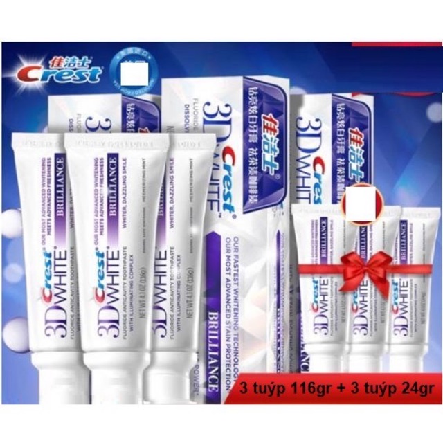Set kem đánh răng 3D Crest white