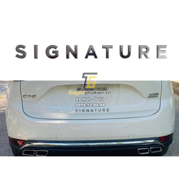 Tem chữ SIGNATURE 3D nổi dán trang trí đuôi xe Mazda