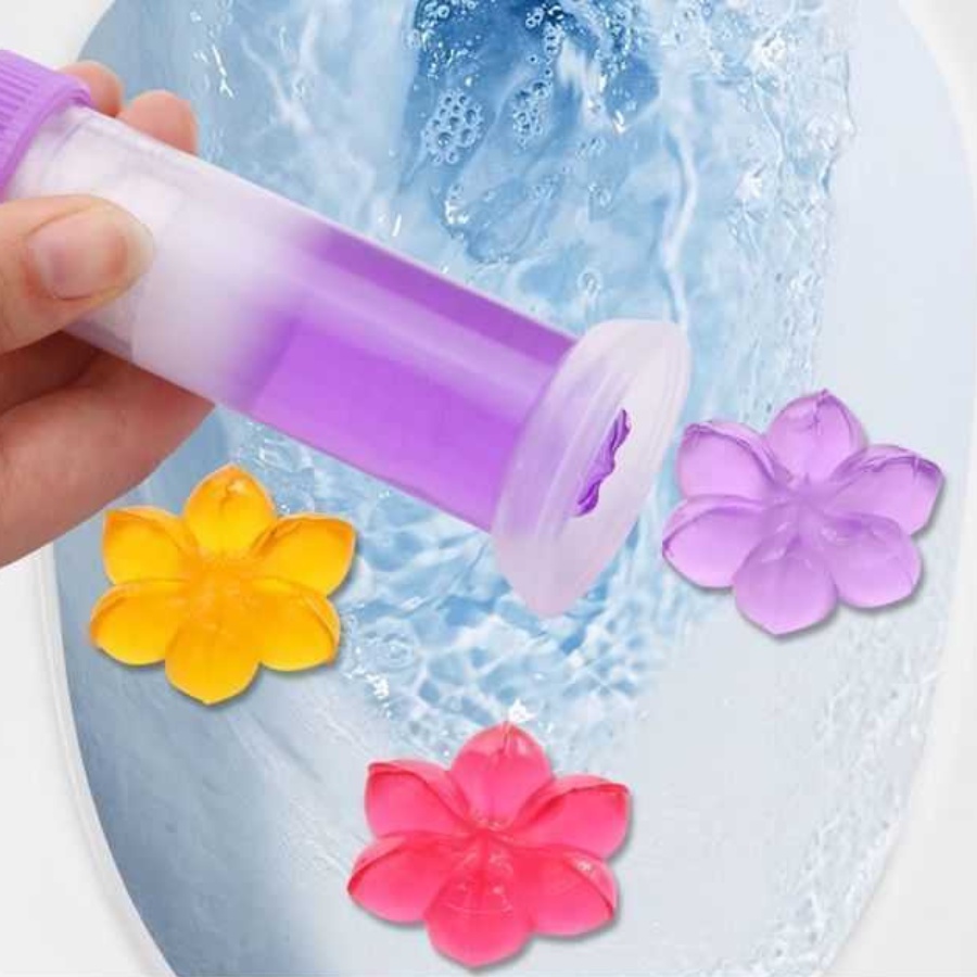 Gel thơm làm sạch khử mùi vệ sinh -Diệt khuẩn khử trùng bồn cầu hình bông hoa với nhiều mùi thơm khác nhau VS STORE