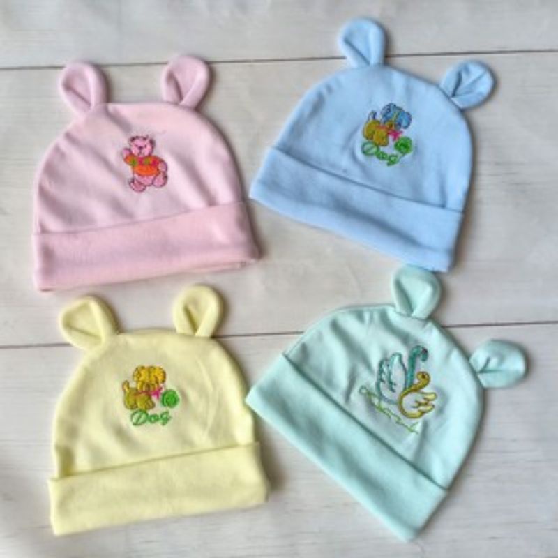 Mũ/nón cotton tai thỏ dễ thương cho bé sơ sinh từ 0_3tháng
