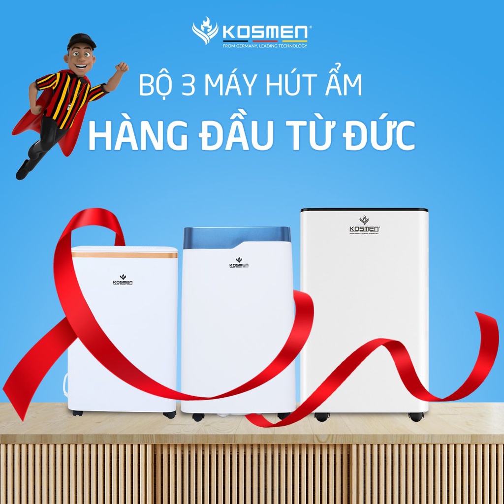 Máy hút ẩm không khí Kosmen KM-12N, máy lọc không khí mini, thương hiệu Đức, bảo hành 24 tháng, lỗi 1 đổi 1 - ATN GREEN