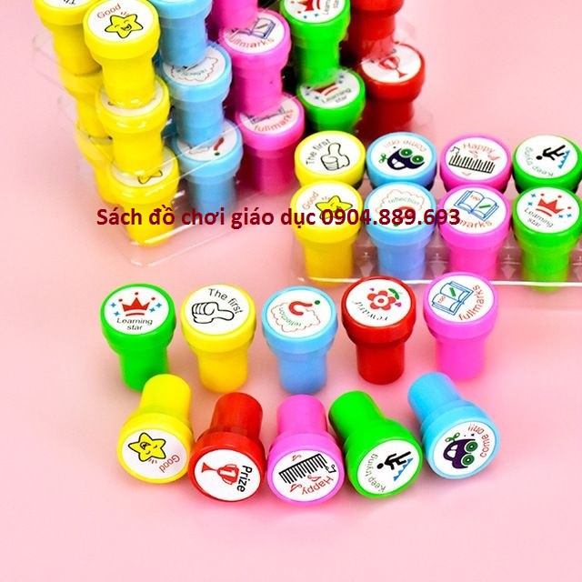 Bộ 10 con dấu giáo viên lời khen teacher praise reward stamps