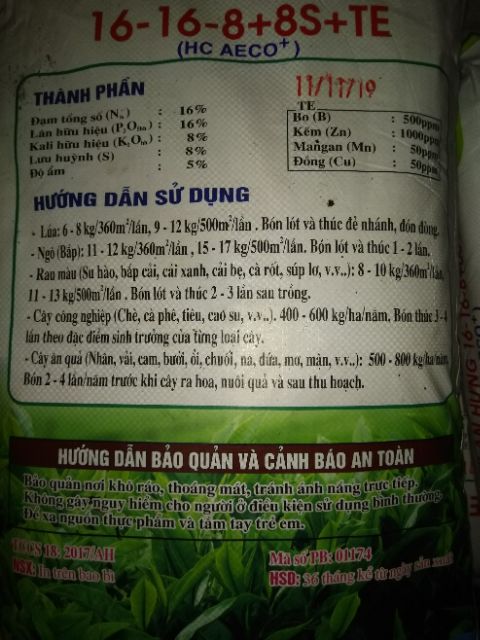 5 lạng phân npk Việt - Nhật 16-16-8+13S fertilizer for ornamental plants, rice plants