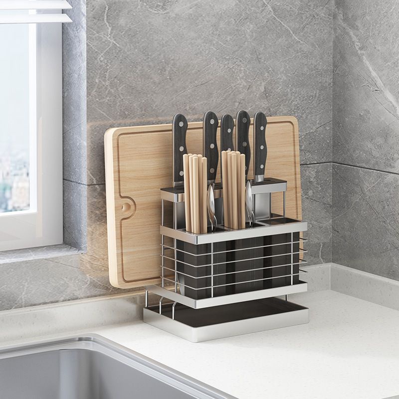 Giá Để Dao Thớt , Có 3 Ống Đựng Đũa INOX SUS303 Hàng Cao Cấp V23 | BigBuy360 - bigbuy360.vn