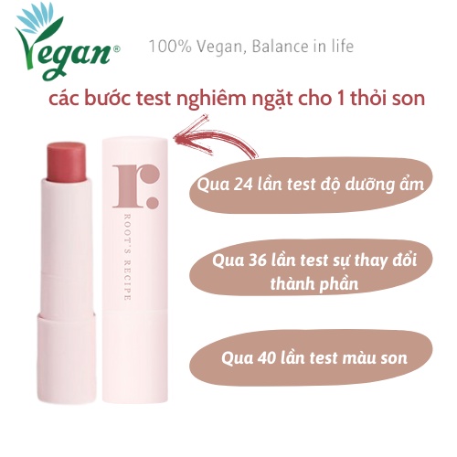 Son Môi Thuần Chay Dưỡng Ẩm Màu Tự Nhiên Dưỡng Không Khô Môi Rootsrecipe Lip Balm Vegan- KOBE YOUNG