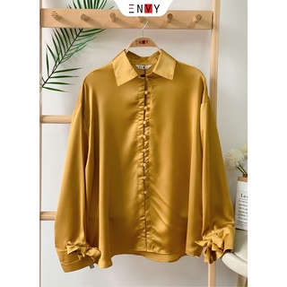 Áo sơ mi lụa tay nơ ENVY S117 công sở thiết kế