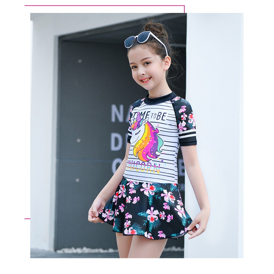 Đồ bơi bé gái thun lạnh có size lớn cho bé từ 20-45kg