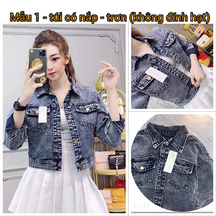 áo khoác jeans nữ lửng cao cấp dáng ngắn  tay dài phong cách hàn quốc kiểu mới đẹp thời trang 2021 bán giá sỉ