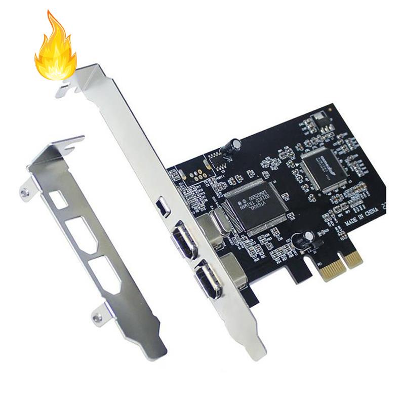 IN STOCK PCI-E PCI Express FireWire Card, IEEE 1394 Controller Card with Firewire Cable, for Video, Audio Transmission,Etc
