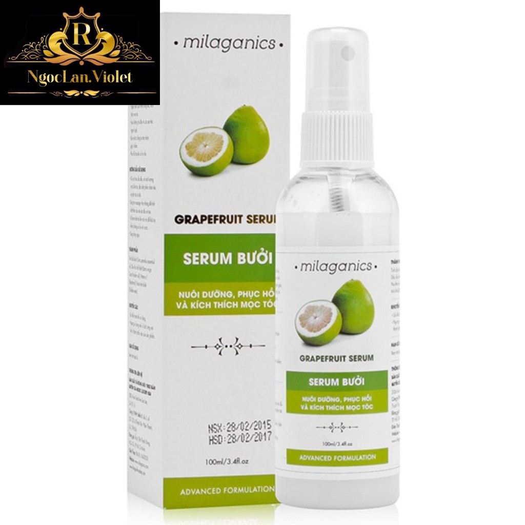 Serum Bưởi Milaganics Dành Cho Tóc Gãy Rụng, Khô Xơ 100ml