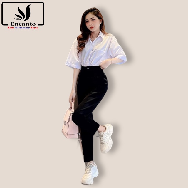 Quần tây nữ dáng baggy ống đứng vải cao cấp chống nhăn phù hợp đi làm đi học Encanto