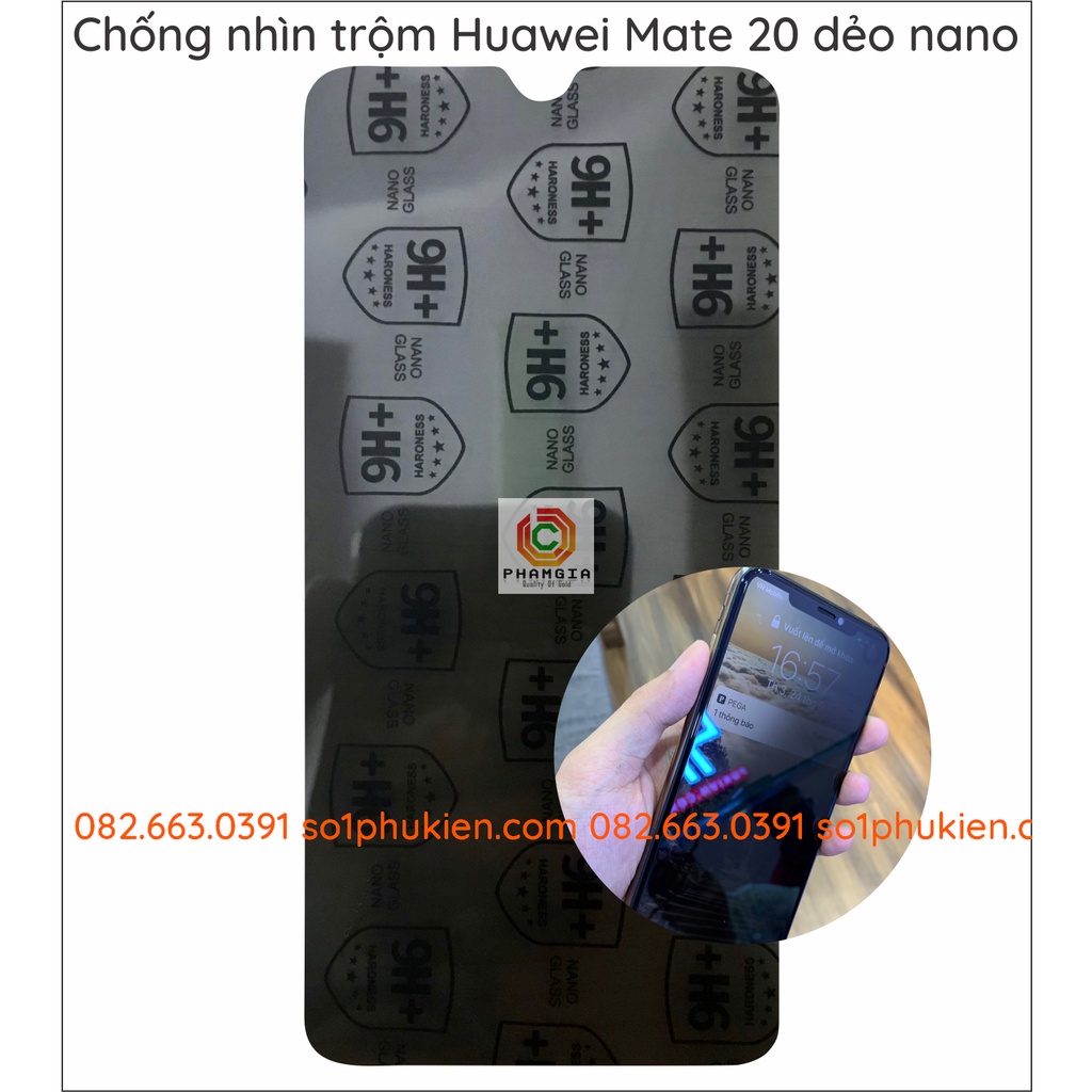 Dán cường lực chống nhìn trộm Huawei Mate 9 lite / Mate 20 dẻo nano
