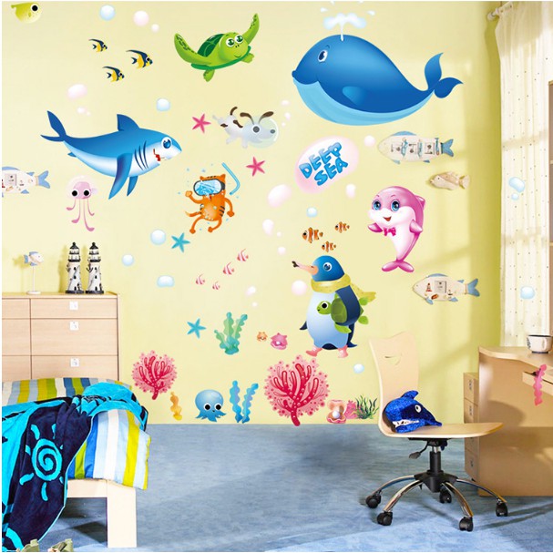 Decal trang trí tường - Đại Dương Xanh 02
