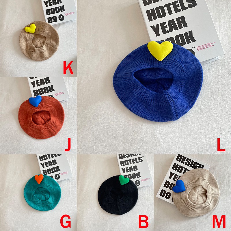 Mũ Beret Dệt Kim Hình Trái Tim Xinh Xắn Cho Bé