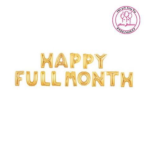 Bộ bóng chữ Happy full month màu vàng