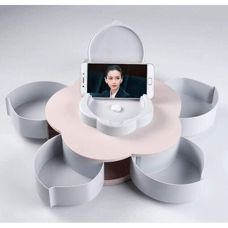 Sỉ khay mứt lúa mạch 5 ngăn ( có kệ để điện thoại )