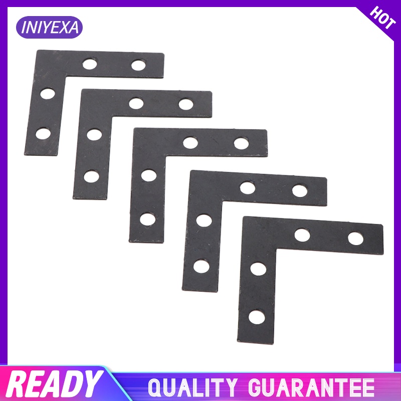 Durable 100 Pcs Black Angle Plate Corner Brace Flat L Shape Repair Bracket 38 x 38mm