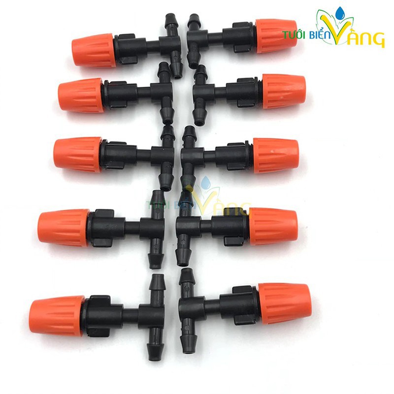 10 béc phun sương 1 cửa cam chân tê 6mm
