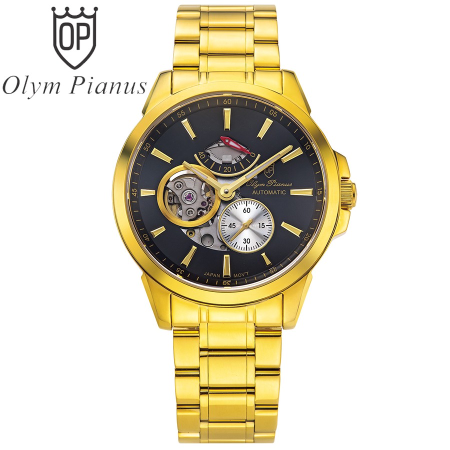 Đồng hồ nam dây kim loại mặt kính sapphire automatic Olym Pianus OP9908-88 OP9908-88