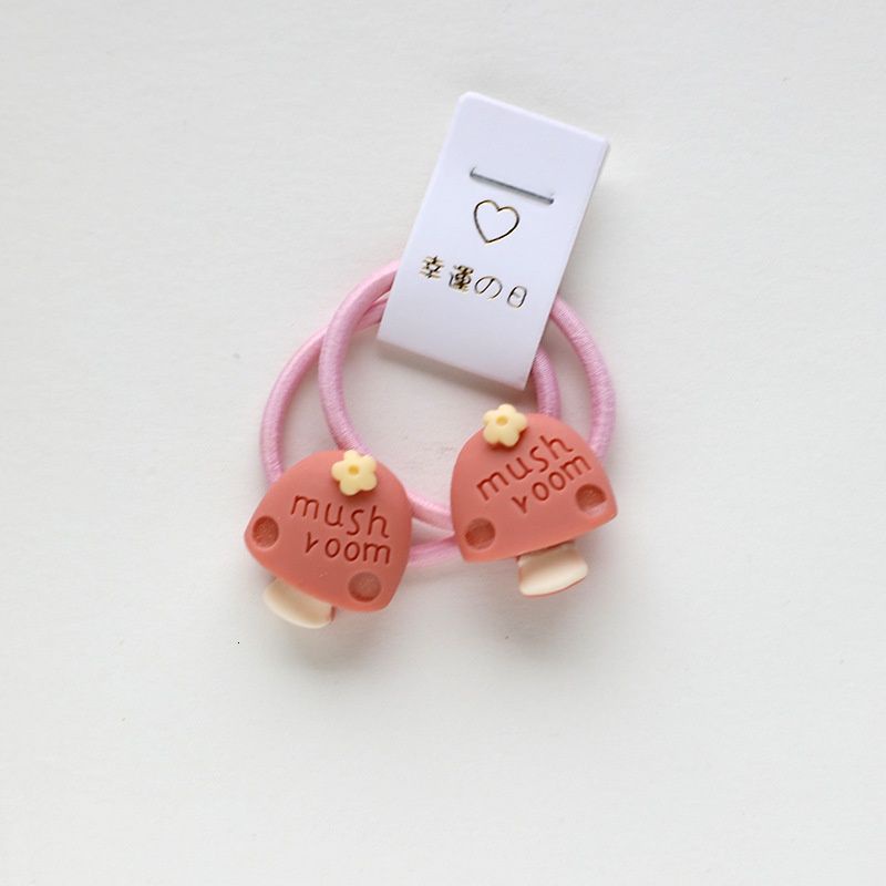 Set 2 Dây Cột Tóc Co Giãn Hình Hoa / Gấu Dễ Thương Cho Bé Gái