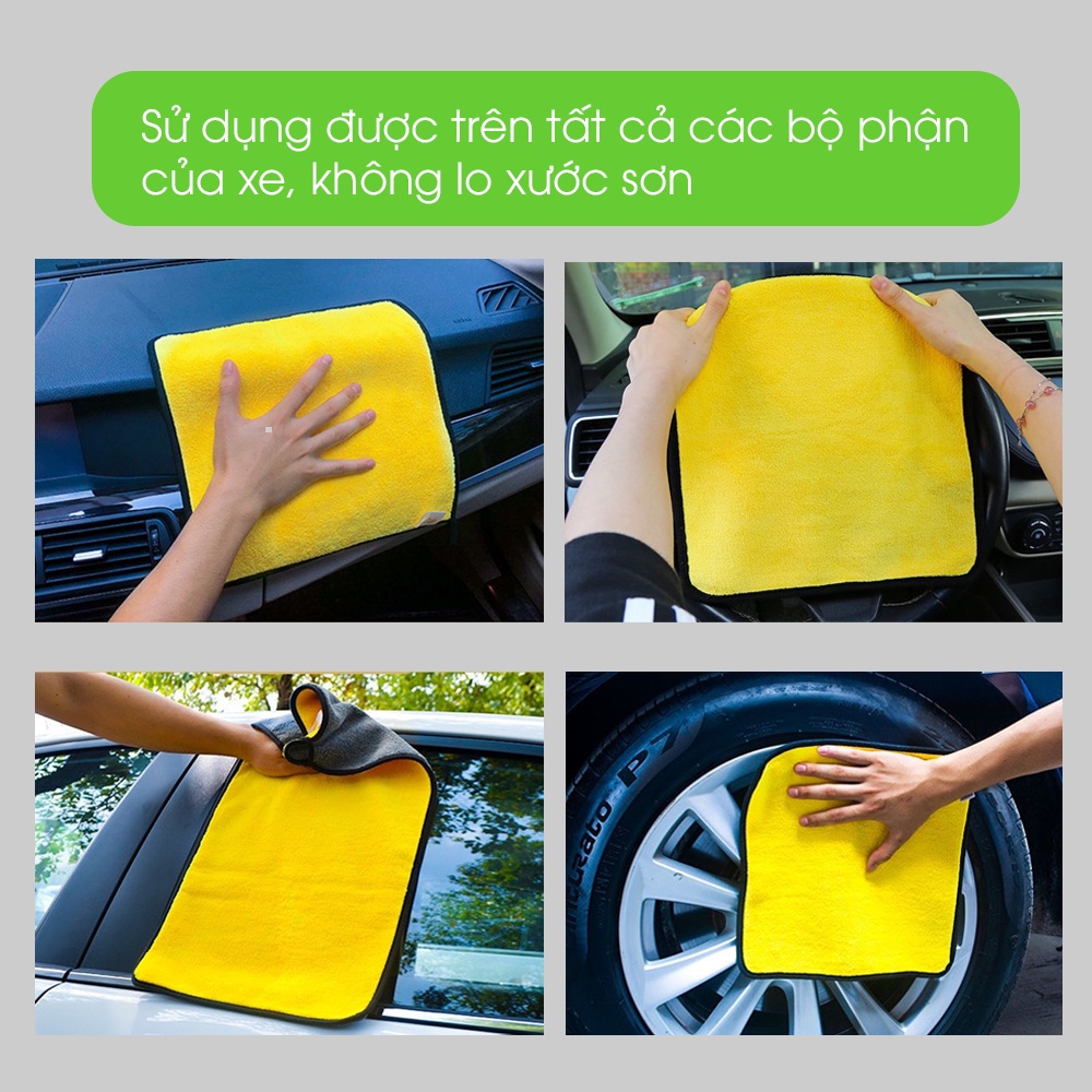 Khăn lau ô tô chuyên dụng đa năng Tâm Luân microfiber, siêu thấm, khổ to