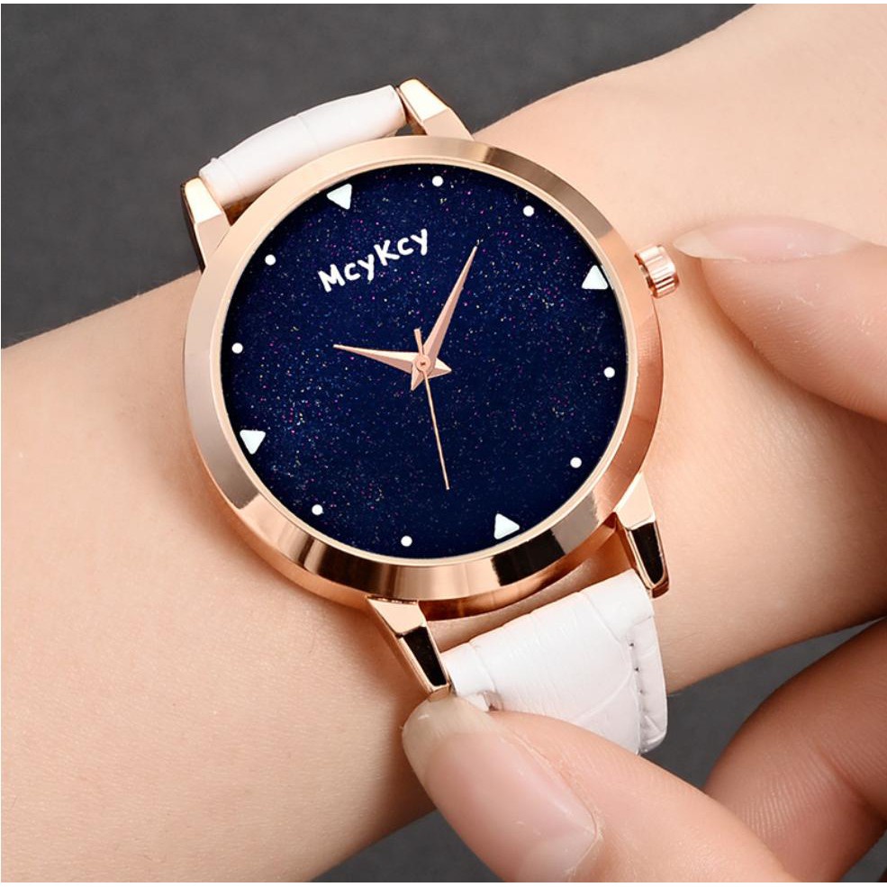 [Cực Sỉ] Đồng Hồ Nữ Dây Da Mcykcy Mặt Kim Tuyến Siêu Đẹp - Hazo