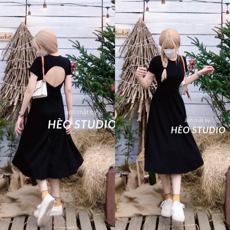 ĐẦM MIDI THUN HỞ LƯNG