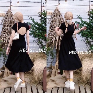 ĐẦM MIDI THUN HỞ LƯNG (KÈM VIDEO HÌNH THẬT)