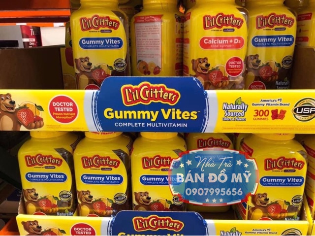 KẸO DẺO GẤU L’il Critters bổ sung Vitamin tổng hợp Gummy Vites USA