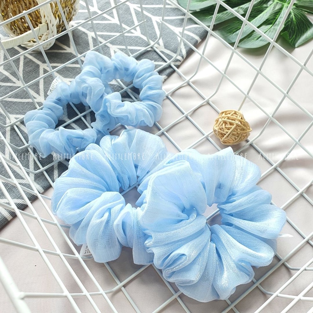 Dây Buộc Tóc Scrunchies Organza Tơ Gân AlittleMORE Xinh Tươi Rạng Rỡ Nắng Hè Cột Tóc Đẹp