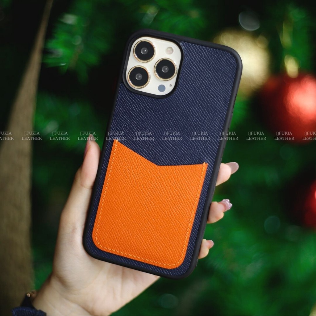 Ốp da thủ công khe thẻ Epsom Mix màu dành IPhone 14/14Plus/14Pro/14Promax/13/13Pro/13Promax ODTC111