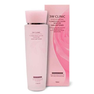 (9/2024)Nước hoa hồng 3W CLINIC FLOWER EFFECT EXTRA MOISTURE SKIN SOFTENER 150ml