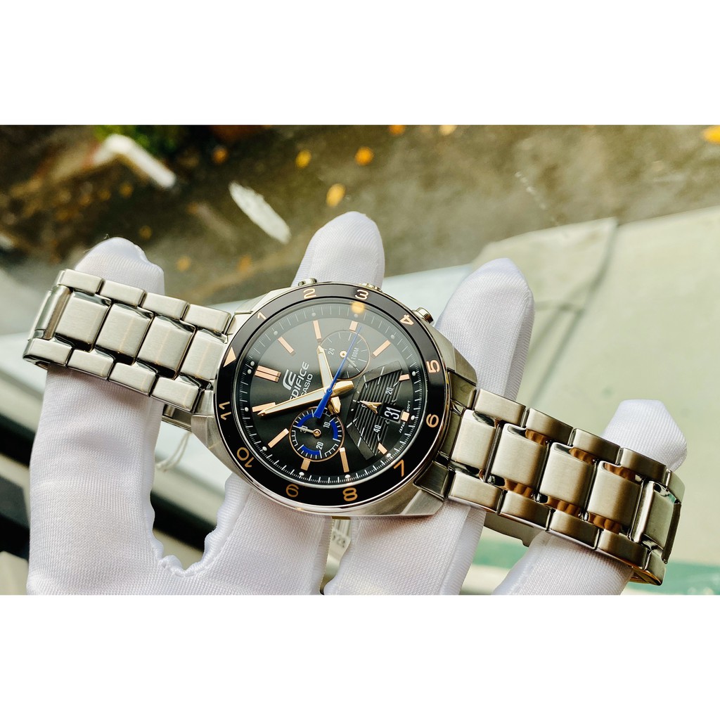 Đồng hồ nam chính hãng Casio Edifice EFV-590D-1AVUDF - Máy Quartz pin - Kính khoáng cứng - Vỏ dây thép không gỉ